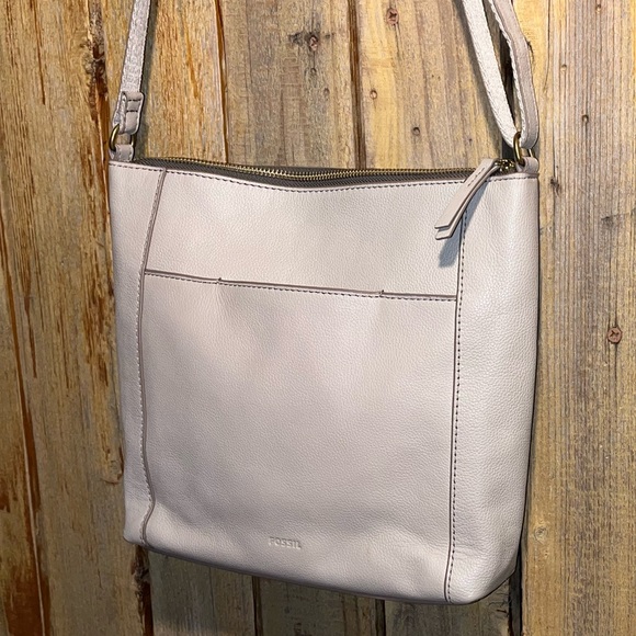 Fossil Gray Leather Shoulder Bag - Picture 5 of 11